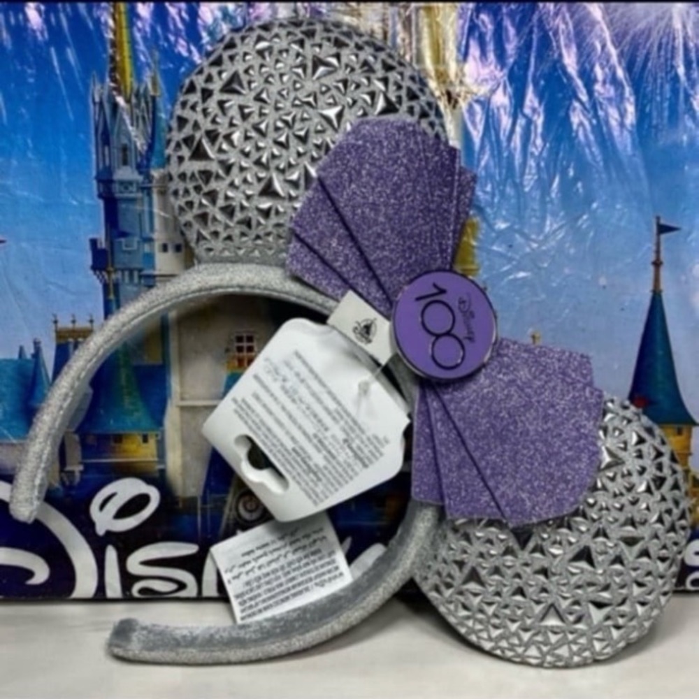 Disney Parks 100th anniversary silver Minnie Mouse ears NWT